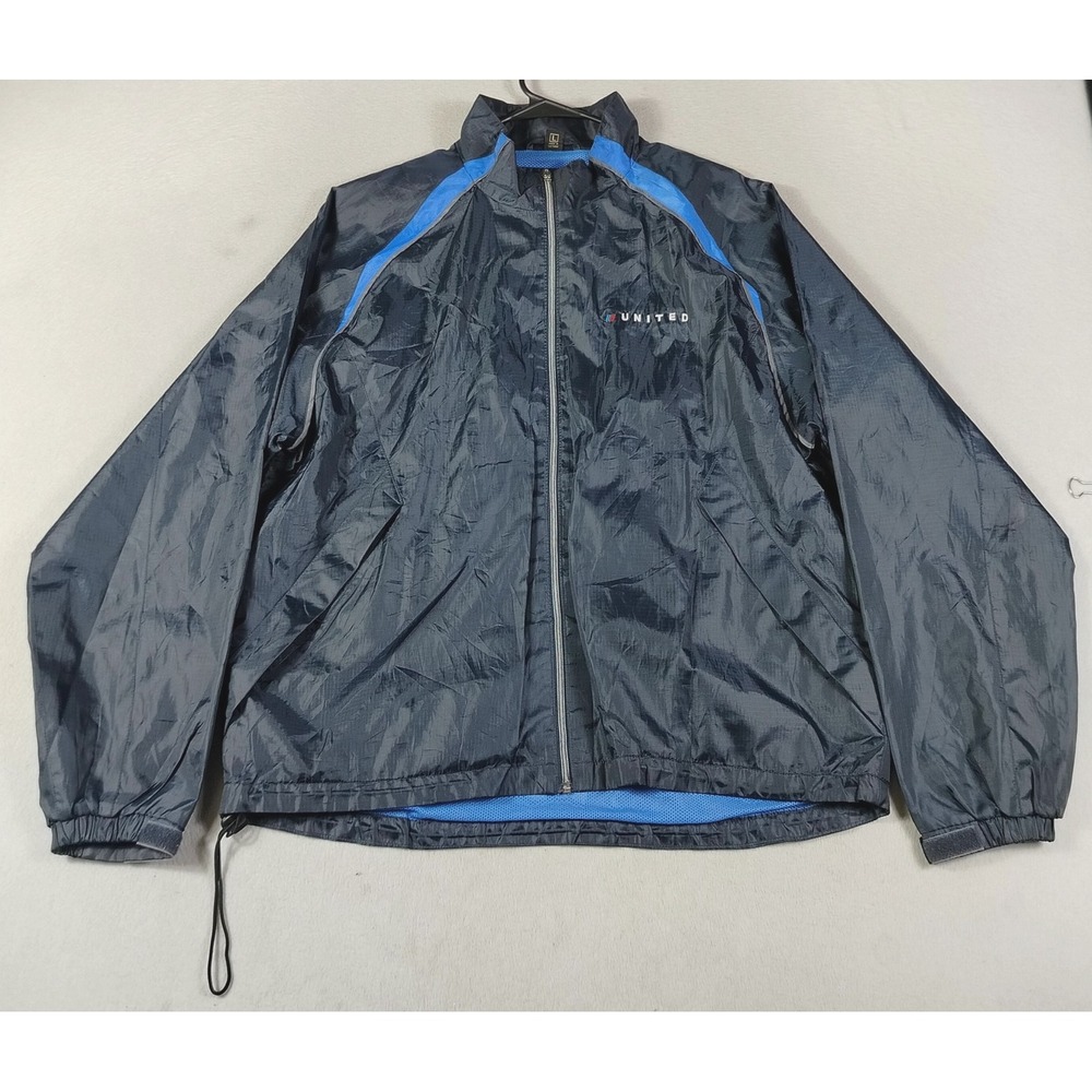 Dunbrooke Omega Jacket Mens Large Blue United Airlines Full Zip Windbreaker